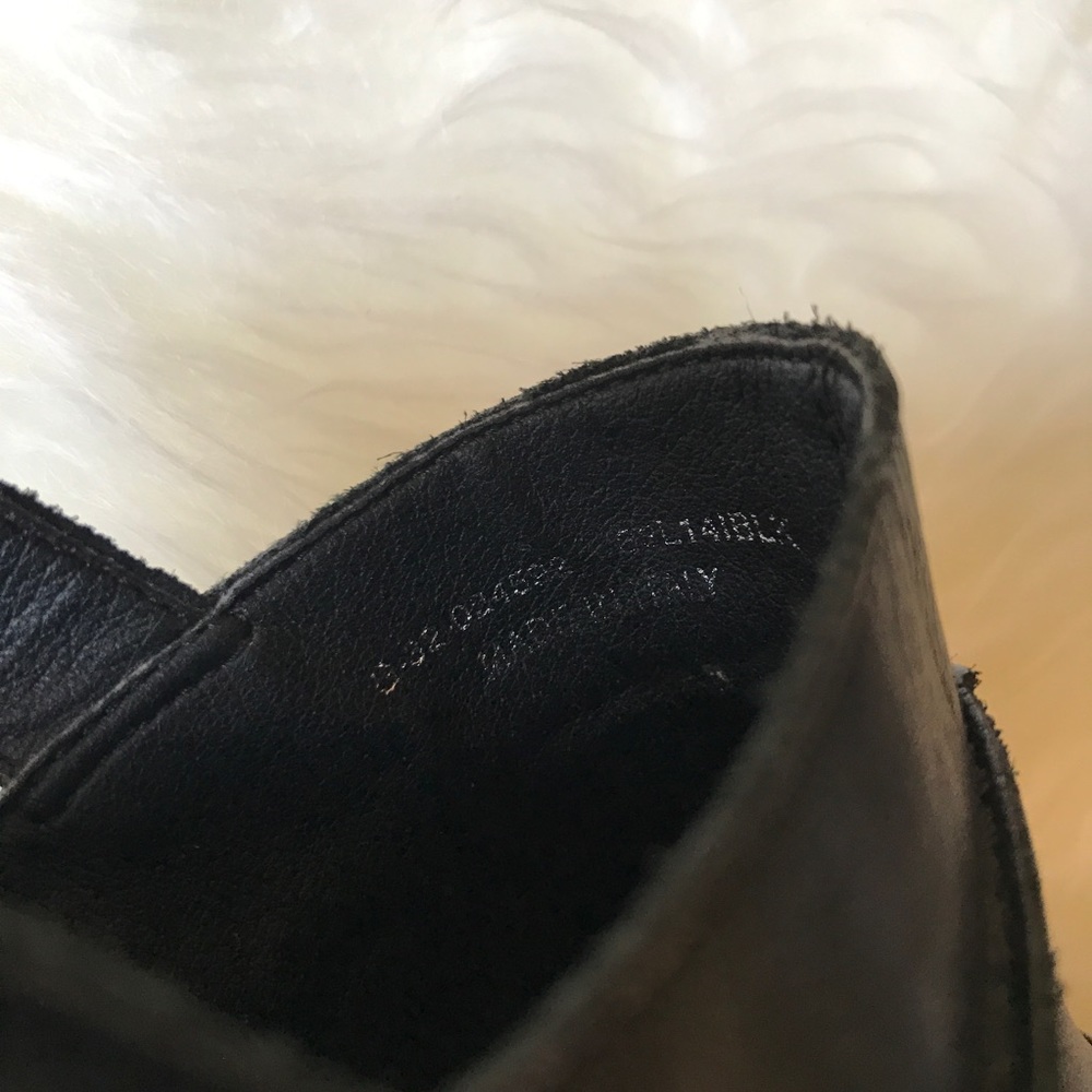 Topshop Black Leather Peep Toe Platforms - Picture 4 of 8